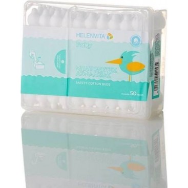 Helenvita Baby Safety Cotton Buds Μπατονέτες Ασφαλείας 50 τμχ