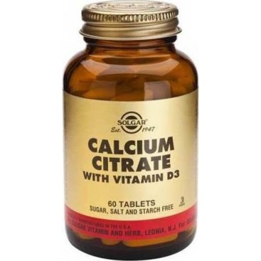 Solgar Calcium Citrate 250mg with D3,60tabs