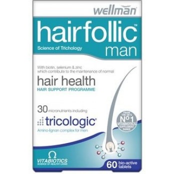 Vitabiotics Wellman Hairfollic Man, Hair Health, Φροντίδα των Μαλλιών Ειδικά για Άνδρες, 60 tablets.