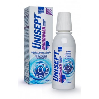 Intermed Unisept Mouthwash 250ml|Καθημερινό Στοματικό Διάλυμα με Ενεργό Οξυγόνο 