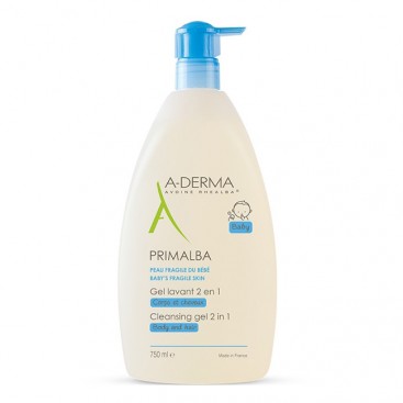 A-Derma Primalba Baby Gel Lavant 2en1 750ml | Βρεφικό Τζελ Καθαρισμού για Πρόσωπο, Σώμα και Μαλλιά