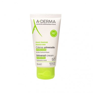 A-Derma Creme Universelle Hydratante 50ml |  Ενυδατική Κρέμα για Όλη την Οικογένεια για Πρόσωπο & Σώμα