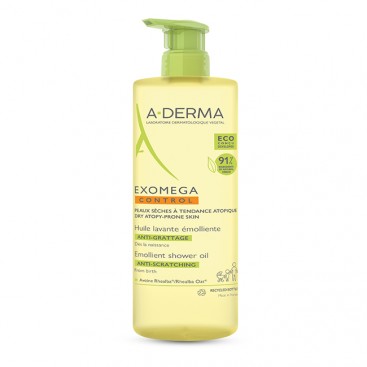 A-Derma Exomega Control Huile Lavante Emolliente 750ml | Μαλακτικό Έλαιο Καθαρισμού για το Αίσθημα Κνησμού