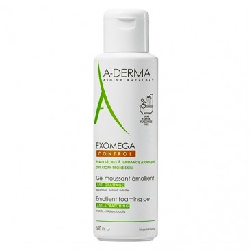 A-Derma Exomega Control Gel Moussant Emollient 500ml | Μαλακτικό Αφρίζον Ζέλ για το Ατοπικό & Ξηρό Δέρμα