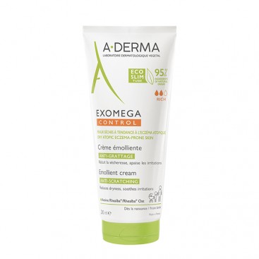 A-Derma Exomega Control Creme Emolliente 200ml | Μαλακτική Κρέμα για Ατοπικό-Ξηρό Δέρμα