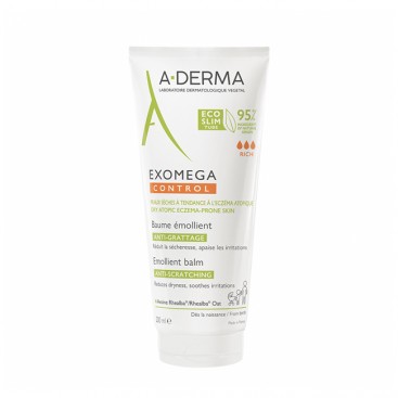 A-Derma Exomega Control Baume Emollient 200ml | Μαλακτικό Βάλσαμο για το Ατοπικό και Πολύ Ξηρό Δέρμα