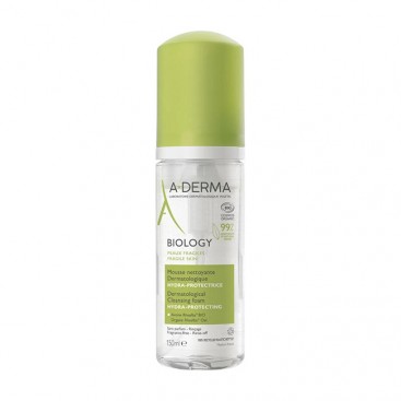 A-Derma Biology Hydra-Protective Dermatological Cleansing Foam 150ml |  Ενυδατικός Αφρός Καθαρισμού για Ευαίσθητες Επιδερμίδες 