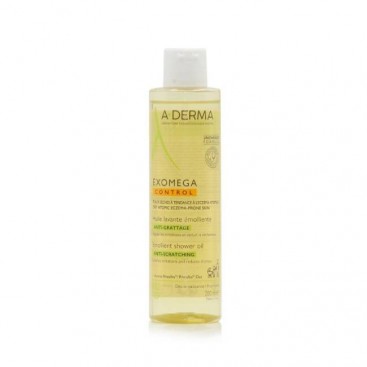 A-Derma Exomega Control Huile Lavante Emolliente 200ml | Μαλακτικό Έλαιο Καθαρισμού για το Αίσθημα Κνησμού