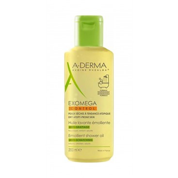 A-Derma Exomega Control Huile Lavante Emolliente 200ml | Μαλακτικό έλαιο καθαρισμού για το αίσθημα κνησμού