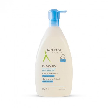 A-Derma Primalba Baby Gel Lavant 2en1 500ml | Βρεφικό Τζελ Καθαρισμού για Πρόσωπο, Σώμα και Μαλλιά