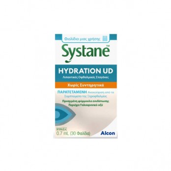 Alcon Systane Hydration UD 30x0.7ml | Λιπαντικές Οφθαλμικές Σταγόνες με Υαλουρονικό Οξύ 