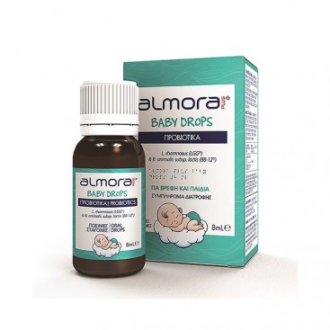 Elpen Almora Plus Probiotics Baby Drops 8ml |  Προβιοτικό σε Σταγόνες για την Ανακούφιση των Βρεφικών Κολικών & την Υγεία του Γαστρεντερικού 