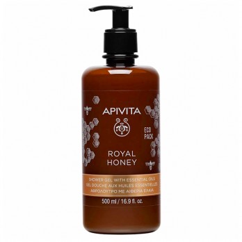 Apivita Royal Honey Shower Gel Eco Pack 500ml | Κρεμώδες Αφρόλουτρο με Αιθέρια Έλαια & Μέλι 