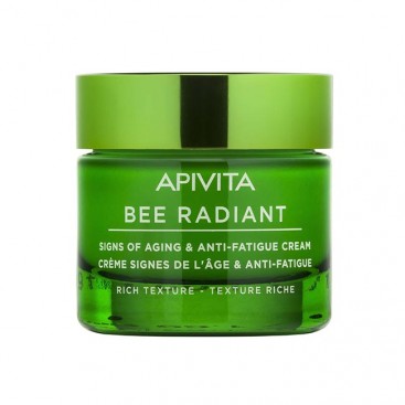 Apivita Bee Radiant Cream, Rich Texture 50ml | Κρέμα για Σημάδια Γήρανσης & Ξεκούραστη Όψη,Πλούσιας Υφής