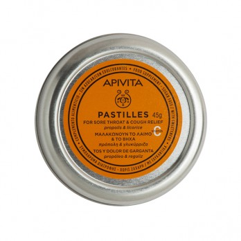 Apivita Pastilles 45gr | Παστίλιες για τον Πονεμένο Λαιμό και το Βήχα με Γλυκύρριζα & Πρόπολη 