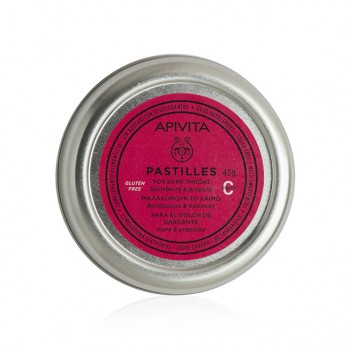 Apivita Pastilles 45gr  | Παστίλιες για τον Πονεμένο Λαιμό με Βατόμουρο & Πρόπολη 