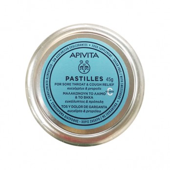 Apivita Pastilles 45gr |  Παστίλιες για τον Πονεμένο Λαιμό και το Βήχα με Ευκάλυπτο & Πρόπολη 