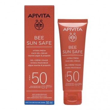 Apivita Bee Sun Safe Hydra Fresh Face Gel-Cream SPF50 50ml  | Ενυδατική Αντηλιακή Κρέμα Gel Προσώπου Ελαφριάς Υφής