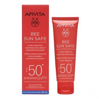 Apivita Bee Sun Safe Hydra Sensitive Soothing Face Cream SPF50 50ml |Καταπραϋντική Αντηλιακή Κρέμα Προσώπου για Ευαίσθητες Επιδερμίδες 