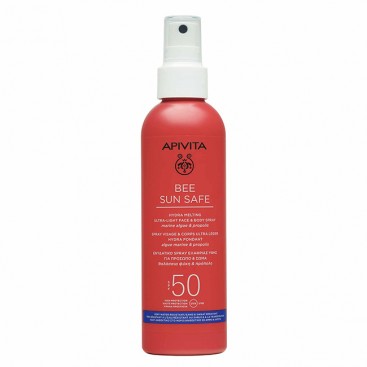 Apivita Bee Sun Safe Hydra Melting Ultra Light Face & Body Spray SPF50 200ml  | Αντηλιακό Σπρέι Προσώπου & Σώματος