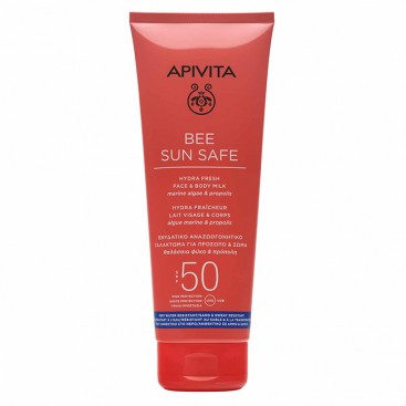 Apivita Bee Sun Safe Hydra Fresh Face & Body Milk SPF50 200ml | Ενυδατικό Αντηλιακό Γαλάκτωμα για Πρόσωπο & Σώμα 