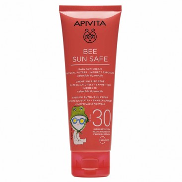 Apivita Bee Sun Safe Baby Sun Cream SPF30 100ml | Βρεφική Αντηλιακή Κρέμα Υψηλής Προστασίας με Καλέντουλα και Πρόπολη 