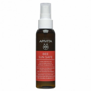 Apivita Bee Sun Safe Hydra Protection Hair Oil 100ml | Αντηλιακό Λάδι Μαλλιών για Προστασία με Ηλίανθο & Λάδι Αβυσσινίας