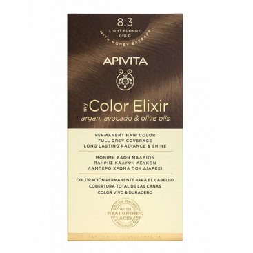 Apivita My Color Elixir 8.3 Light Blonde Gold | Μόνιμη Βαφή Μαλλιών 8.3 Ξανθό Ανοιχτό Μελί