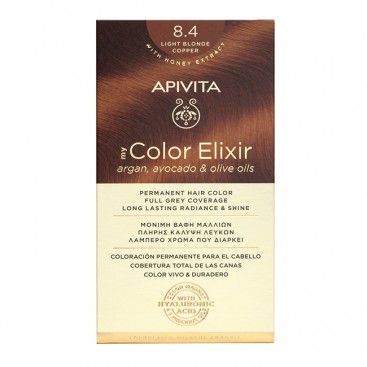 Apivita My Color Elixir 8.4 Light Blonde Copper | Μόνιμη Βαφή Μαλλιών 8.4 Ξανθό Ανοιχτό Χάλκινο