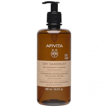 Apivita Dry Dandruff Shampoo Eco Pack 500ml | Σαμπουάν κατά της Ξηροδερμίας με Σέλερι και Προπόλη