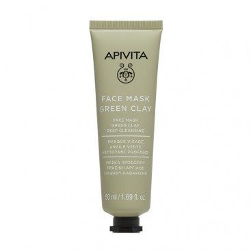 Apivita Face Mask With Green Clay Deep Cleansing 50ml | Μάσκα Για βαθύ Καθαρισμό Με Πράσινη Άργιλο