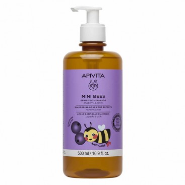 Apivita Mini Bees Gentle Kids Shampoo 500ml | Απαλό Σαμπουάν για Παιδιά με Μύρτιλο & Μέλι 