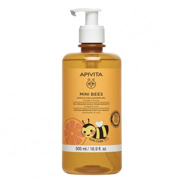 Apivita Mini Bees Gentle Kids Shower Gel 500ml | Απαλό Αφρόλουτρο για Παιδιά με Πορτοκάλι & Μέλι