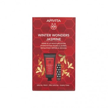 Apivita Hand Cream Moisturizing Jasmine & Propolis  Ενυδατική Κρέμα Χεριών Ελαφριάς Υφής 50ml & Lip Care Chestnut Ενυδατικό Στικ Χειλιών με Κάστανο 4,4g 