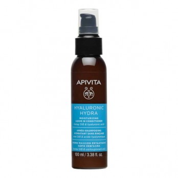 Apivita Hyaluronic Hydra Moisturizing Leave In Conditioner 100ml | Κρέμα Μαλλιών για Ενυδάτωση χωρίς Ξέβγαλμα με Μέλι & Υαλουρονικό Οξύ 