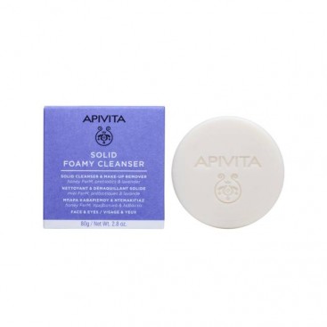 Apivita Solid Foamy Cleanser 80gr | Μπάρα Καθαρισμού & Ντεμακιγιάζ για Πρόσωπο και Μάτια