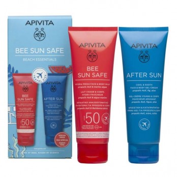 Apivita Bee Sun Safe Hydra Fresh Face Body SPF50 Αντηλιακό Γαλάκτωμα Προσώπου-Σώματος 100ml & After Sun Cool Sooth 100ml