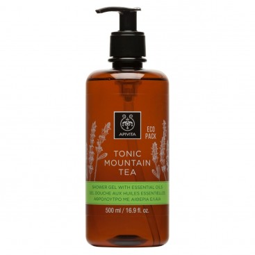 Apivita Tonic Mountain Tea Shower Gel  Eco Pack  500ml | Αφρόλουτρο με Αιθέρια Έλαια.  