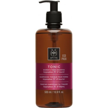 Apivita Women's Tonic Shampoo Eco Pack 500ml | Τονωτικό σαμπουάν για γυναίκες με Hippophae TC & Δάφνη