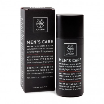 Apivita Men's Care Face and Eye Cream 50ml |  Κρέμα για το Πρόσωπο & τα Μάτια κατά των Ρυτίδων και της Κούρασης 