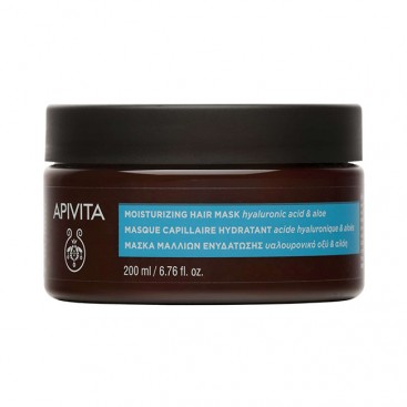 Apivita Moisturizing Hair Mask 200ml | Μάσκα Μαλλιών Ενυδάτωσης με Υαλουρονικό Οξύ και Αλόη 