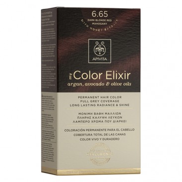 Apivita My Color Elixir 6.65 Dark Blonde Red Mahogany | Μόνιμη Βαφή Μαλλιών 6.65 Έντονο Κόκκινο