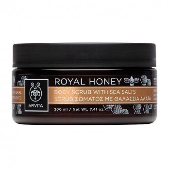 Apivita Royal Honey Body Scrub Sea Salts 200ml | Απολέπιση Σώματος με Θαλάσσια Άλατα & Μέλι