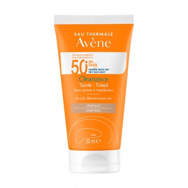 Avene Cleanance Solaire Tinted SPF50+ 50ml | Αντιηλιακό Προσώπου για Λιπαρό Δέρμα με Τάση Ακμής με Χρώμα