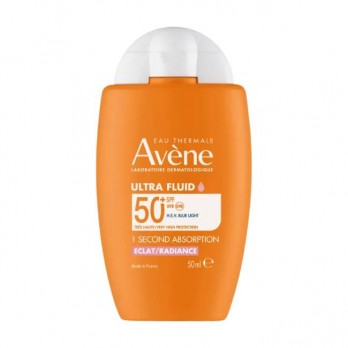 Avene Ultra Fluid Radiance SPF50+ 50ml | Λεπτόρρευστη Αντιηλιακή Κρέμα Προσώπου και Λαιμού