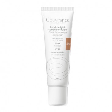 Avene Couvrance Fond deTeint Correcteur Fluide SPF20 No5.0 Dore 30ml | Υγρό Διορθωτικό Make up για Μέτριες Δερματικές Ατέλειες  30ml