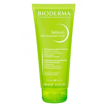 Bioderma Sebium Gel Moussant Actif 200ml | Αφρίζον Τζελ Καθαρισμού για Μεικτές & Λιπαρές Επιδερμίδες με Τάση Ακμής