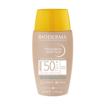 Bioderma Photoderm Nude Touch Mineral SPF50 Golden 40ml | Αντηλιακή Κρέμα Προσώπου με Χρώμα για Ματ Αποτέλεσμα