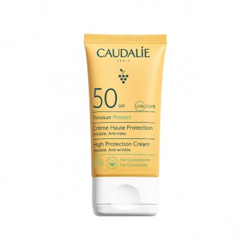 Caudalie Vinosun Protect High Protection Cream SPF50 50ml | Αντιρυτιδική  Αντηλιακή Κρέμα για Πρόσωπο και Λαιμό