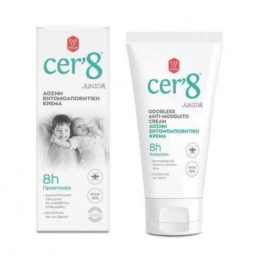 Cer'8 Anti Mosquito Cream Junior 150ml | Άοσμη Εντομοαπωθητική Κρέμα για Παιδιά